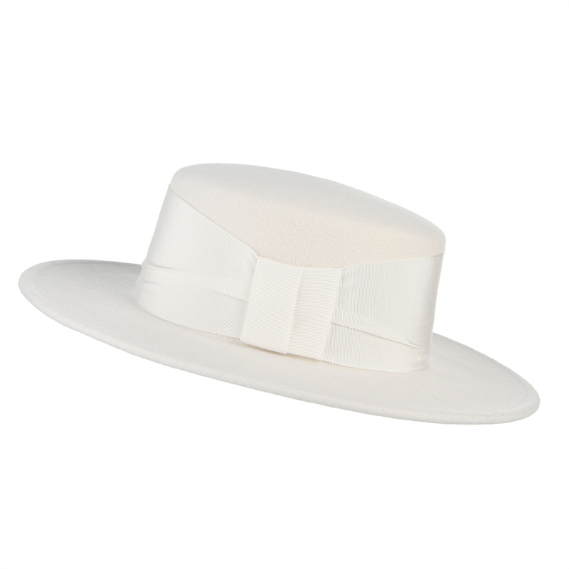 Fedora Hat Wool - Chapéu Fedora de Lã 100% Branco