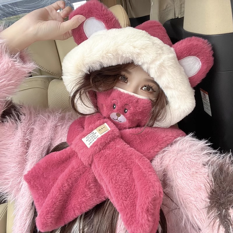 Boné de Urso Fofo com Cachecol - Trapper Hat Ear Flap avaliação e preço
